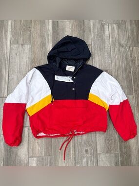 Ashley By 26 International ColorBlock Windbreaker Utility Jacket 90s Style L